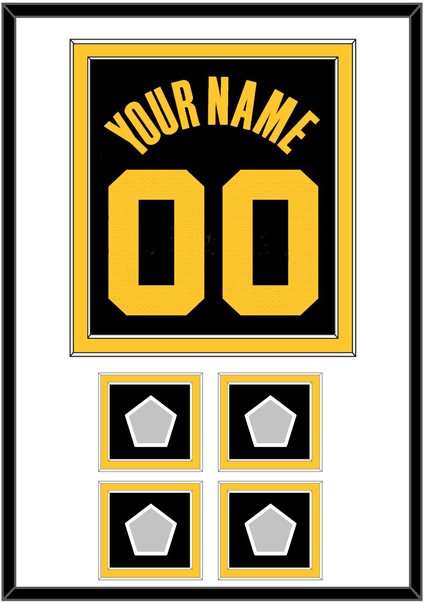 Golden State Name & Number With 4 Finals Patches - Black City (2021-2022) - Signature Tier 2