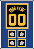 Golden State Name & Number With 4 Champions Patches - Black City (2021-2022) - Double Mat 3