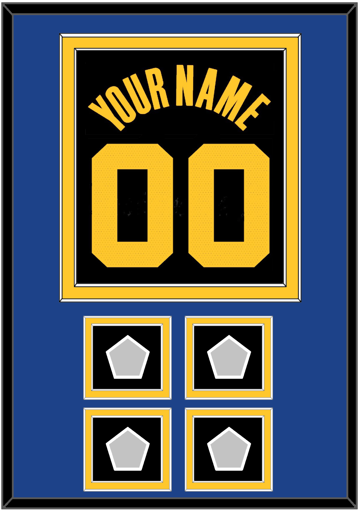 Golden State Name & Number With 4 Finals Patches - Black City (2021-2022) - Signature Tier 3