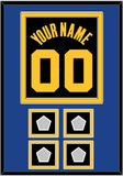 Golden State Name & Number With 4 Champions Patches - Black City (2021-2022) - Double Mat 3