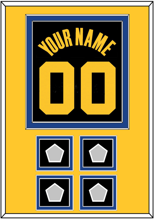 Golden State Name & Number With 4 Champions Patches - Black City (2021-2022) - Signature Tier 4