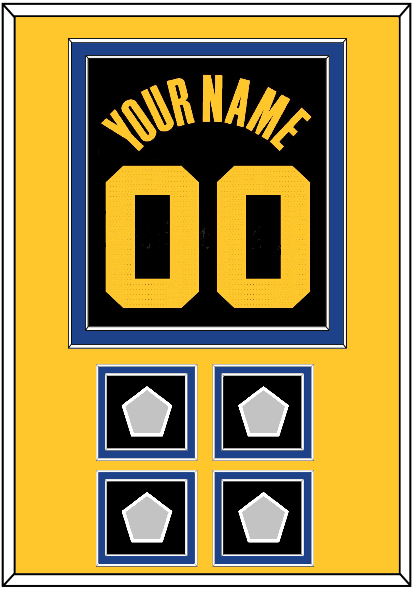 Golden State Name & Number With 4 Finals Patches - Black City (2021-2022) - Signature Tier 4