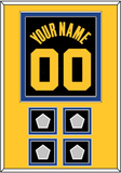 Golden State Name & Number With 4 Champions Patches - Black City (2021-2022) - Double Mat 4
