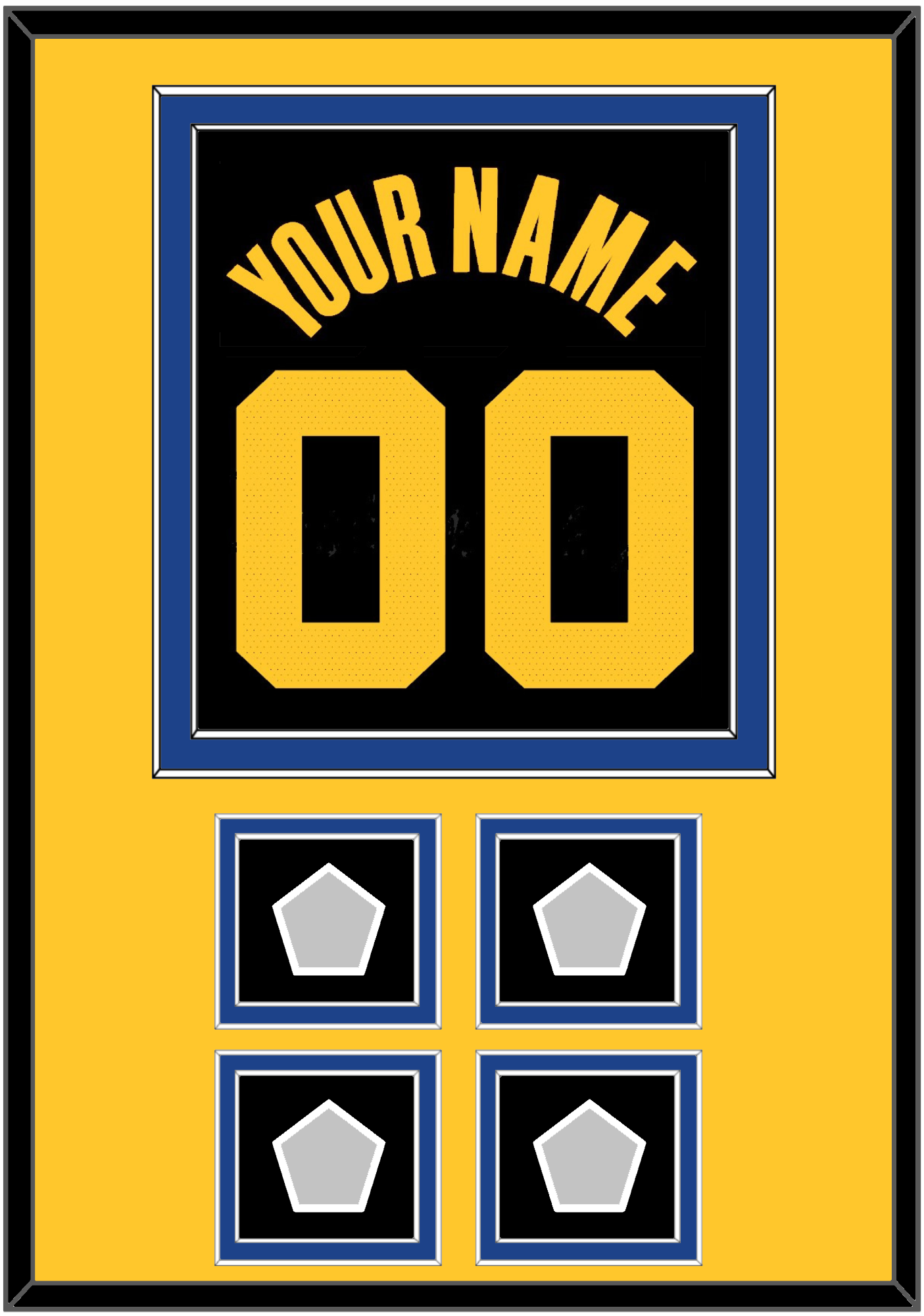 Golden State Name & Number With 4 Finals Patches - Black City (2021-2022) - Signature Tier 4