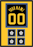 Golden State Name & Number With 4 Champions Patches - Black City (2021-2022) - Double Mat 4