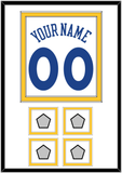 Golden State Name & Number With 4 Finals Patches - Home White (2010-2019) - Double Mat 1