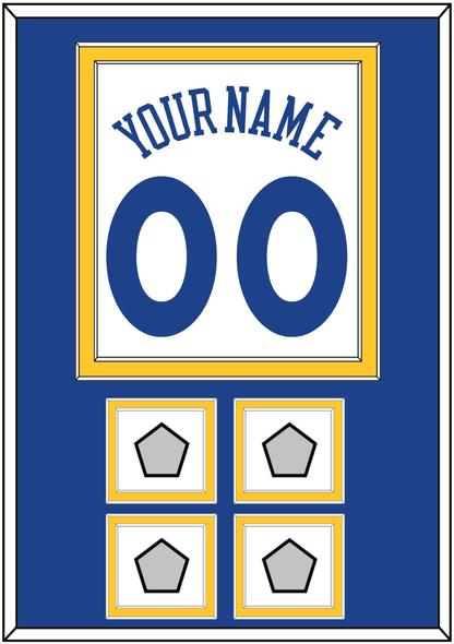 Golden State Name & Number With 4 Champions Patches - Home White (2010-2019) - Signature Tier 2