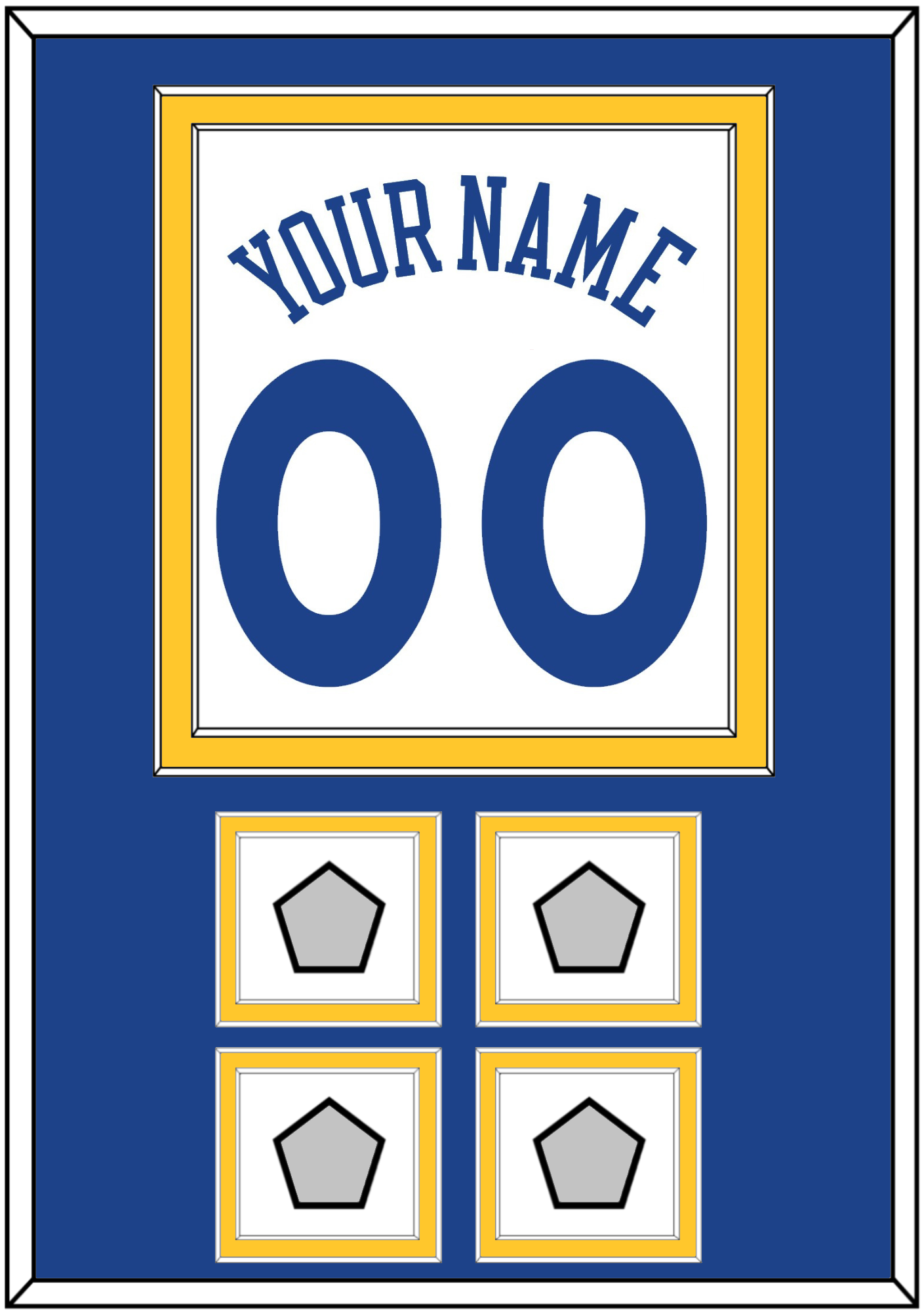 Golden State Name & Number With 4 Finals Patches - Home White (2010-2019) - Signature Tier 2