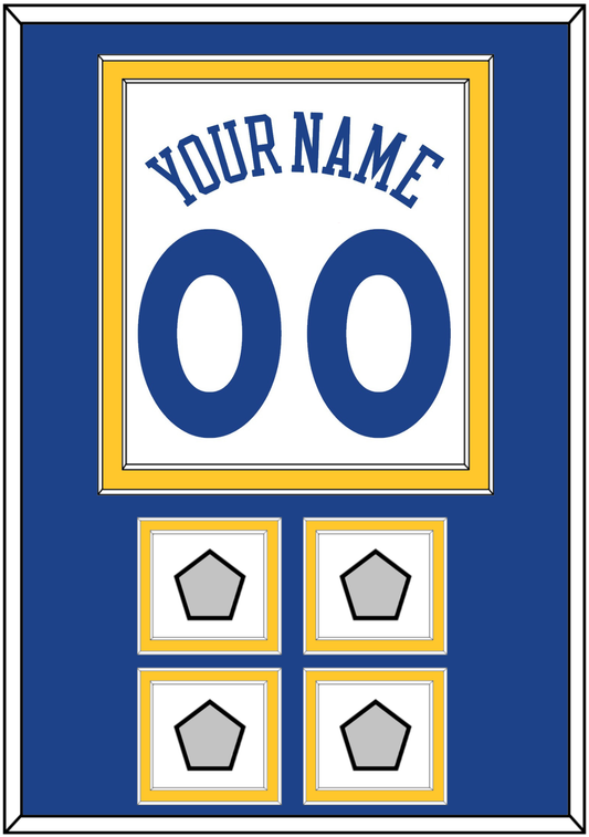 Golden State Name & Number With 4 Finals Patches - Home White (2010-2019) - Signature Tier 2