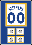 Golden State Name & Number With 4 Finals Patches - Home White (2010-2019) - Double Mat 2