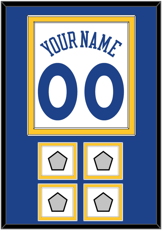 Golden State Name & Number With 4 Champions Patches - Home White (2010-2019) - Signature Tier 2