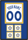 Golden State Name & Number With 4 Champions Patches - Home White (2010-2019) - Double Mat 2