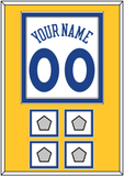 Golden State Name & Number With 4 Champions Patches - Home White (2010-2019) - Double Mat 3