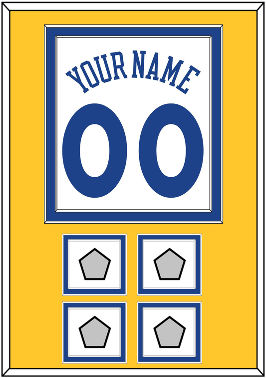 Golden State Name & Number With 4 Finals Patches - Home White (2010-2019) - Signature Tier 3