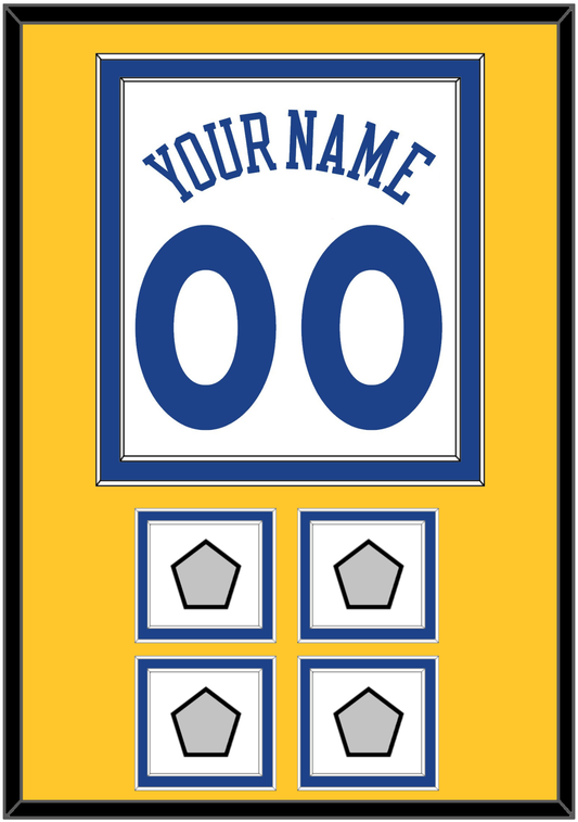 Golden State Name & Number With 4 Champions Patches - Home White (2010-2019) - Signature Tier 3