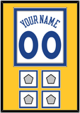 Golden State Name & Number With 4 Finals Patches - Home White (2010-2019) - Double Mat 3