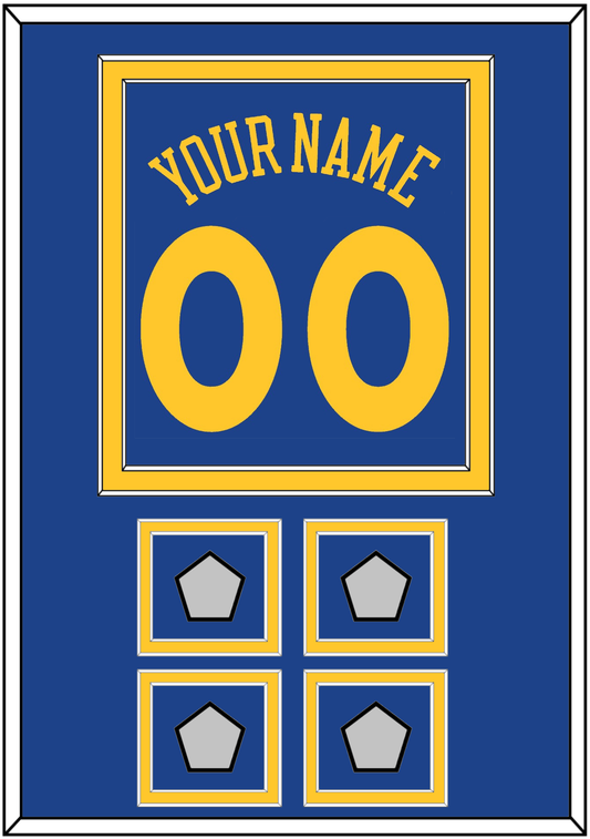 Golden State Name & Number With 4 Finals Patches - Road Blue (2010-2019) - Signature Tier 2