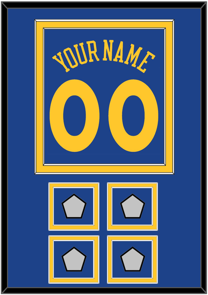 Golden State Name & Number With 4 Finals Patches - Road Blue (2010-2019) - Signature Tier 2