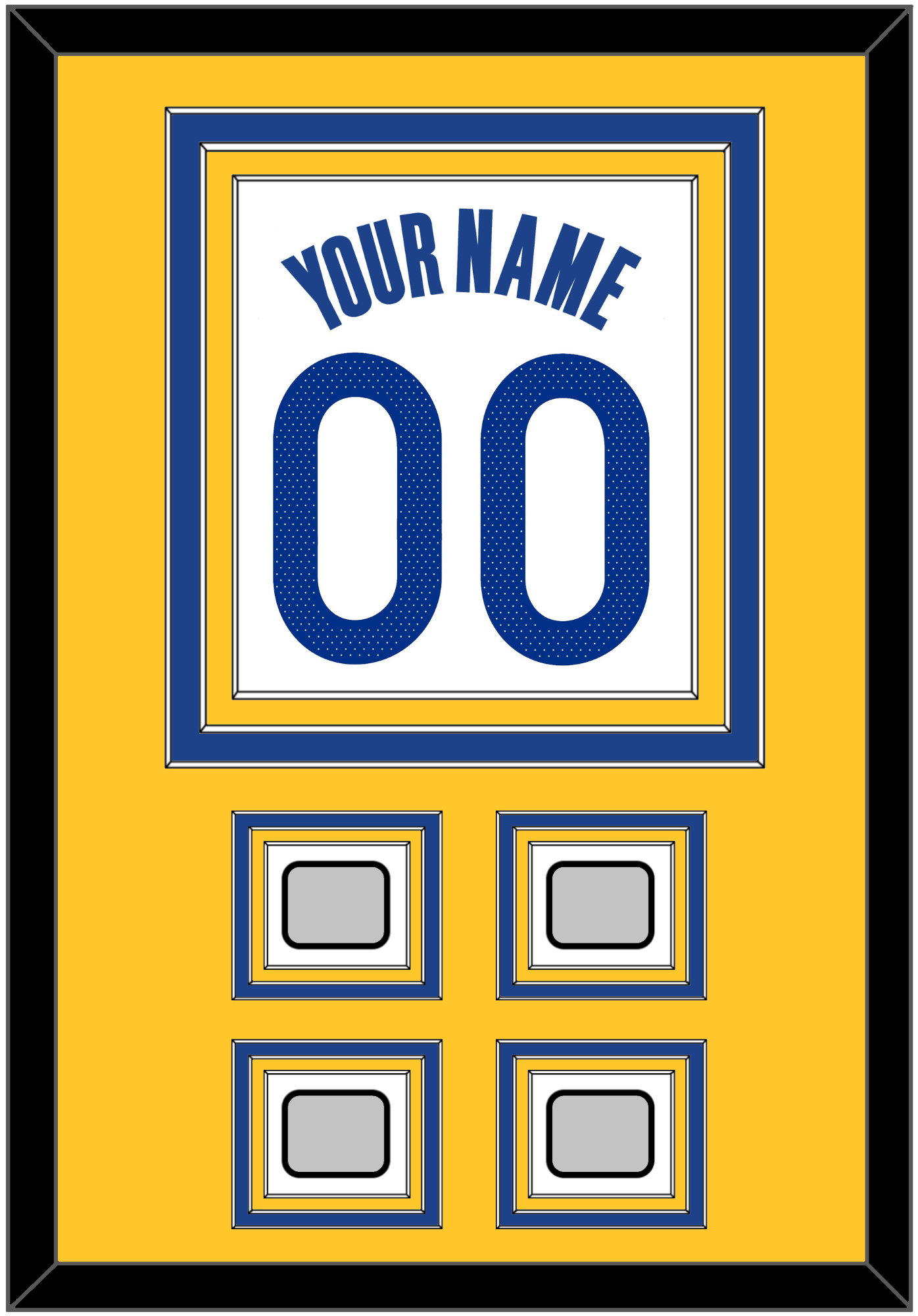 Golden State Name & Number With 4 Finals Patches - White Association - Premier Tier 3