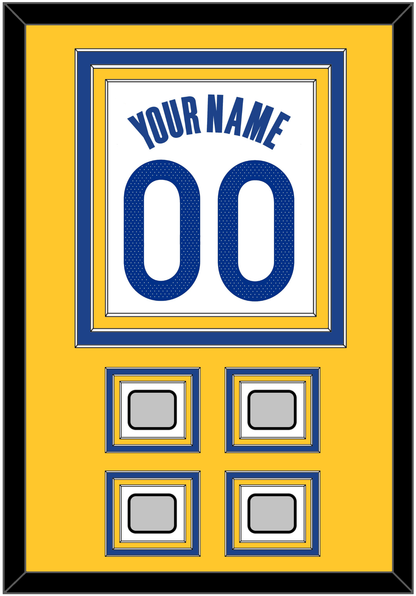 Golden State Name & Number With 4 Finals Patches - White Association - Premier Tier 3