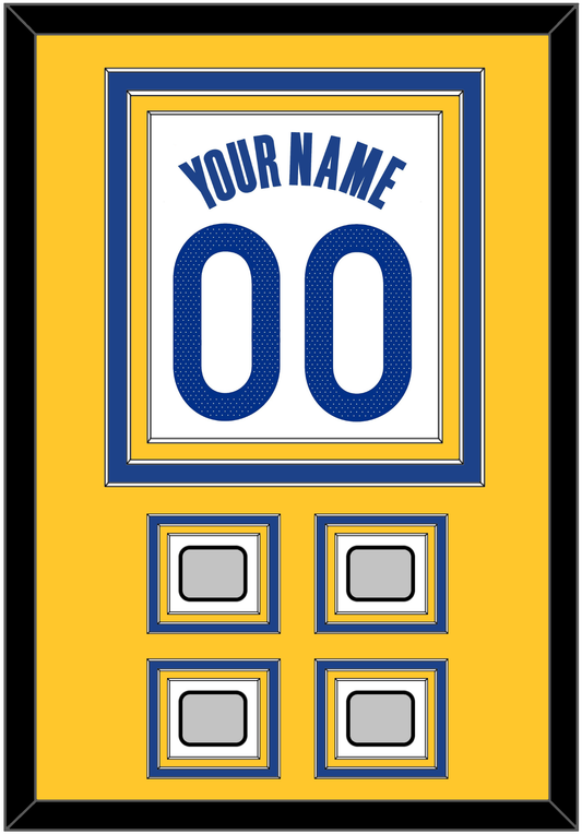 Golden State Name & Number With 4 Finals Patches - White Association - Premier Tier 3