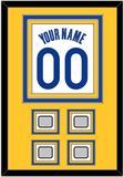 Golden State Name & Number With 4 Champions Patches - White Association - Triple Mat 3