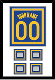 Golden State Name & Number With 4 Champions Patches - Blue Icon - Triple Mat 1
