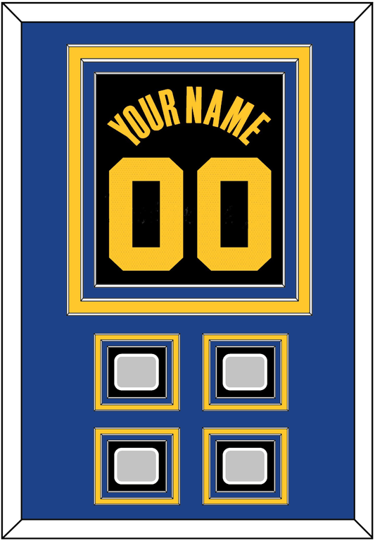 Golden State Name & Number With 4 Champions Patches - Black City (2021-2022) - Premier Tier 3