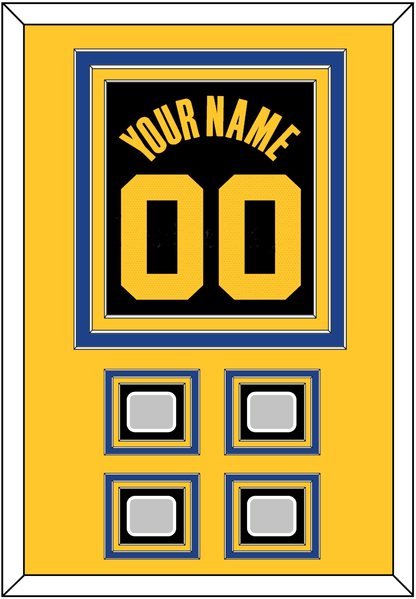 Golden State Name & Number With 4 Champions Patches - Black City (2021-2022) - Premier Tier 4
