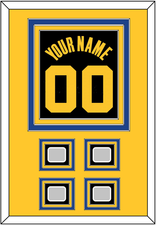 Golden State Name & Number With 4 Champions Patches - Black City (2021-2022) - Premier Tier 4