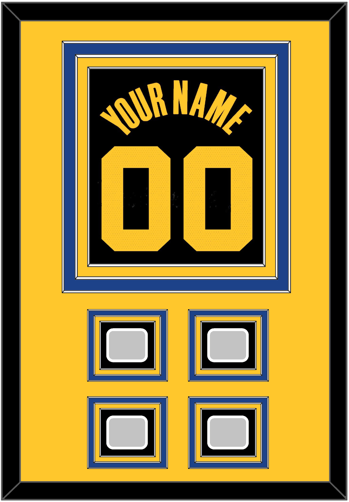Golden State Name & Number With 4 Champions Patches - Black City (2021-2022) - Premier Tier 4