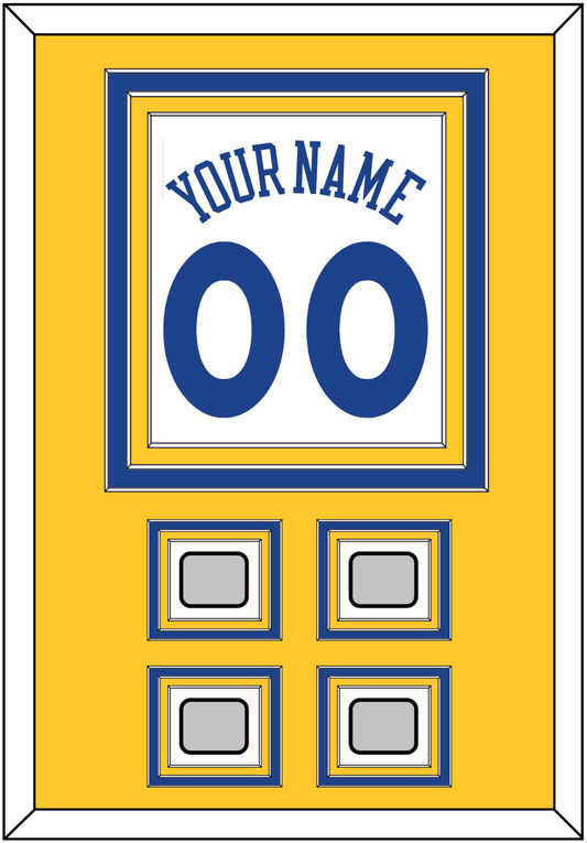Golden State Name & Number With 4 Champions Patches - Home White (2010-2019) - Premier Tier 3