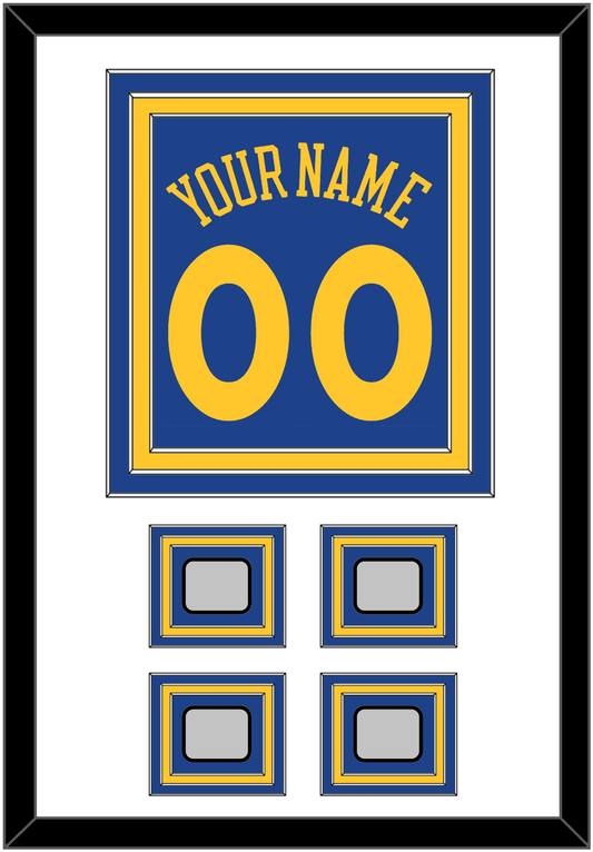Golden State Name & Number With 4 Finals Patches - Road Blue (2010-2019) - Premier Tier 1