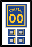Golden State Name & Number With 4 Finals Patches - Road Blue (2010-2019) - Triple Mat 1