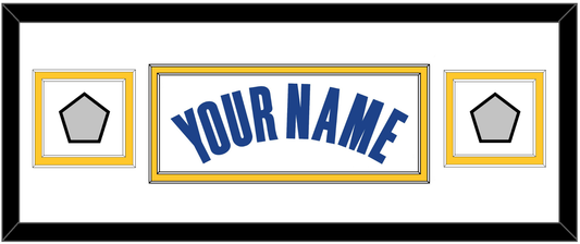 Golden State Name & 2 Finals Patches - White Association - Signature Tier 2