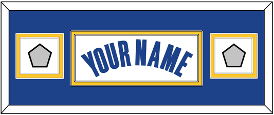 Golden State Name & 2 Finals Patches - White Association - Signature Tier 4
