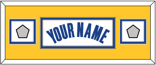 Golden State Name & 2 Finals Patches - White Association - Signature Tier 6