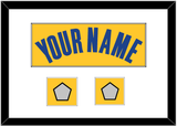 Golden State Name & 2 Finals Patches - Yellow Statement (2019-2022) - Single Mat 1