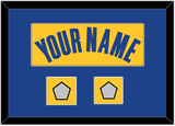 Golden State Name & 2 Champions Patches - Yellow Statement (2019-2022) - Single Mat 3