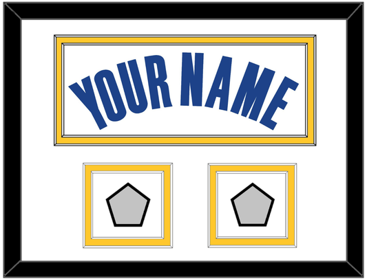 Golden State Name & 2 Finals Patches - White Association - Signature Tier 1