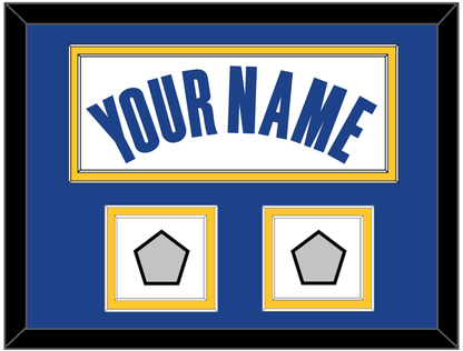 Golden State Name & 2 Finals Patches - White Association - Signature Tier 3