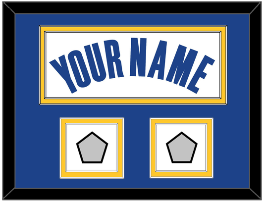 Golden State Name & 2 Finals Patches - White Association - Signature Tier 3
