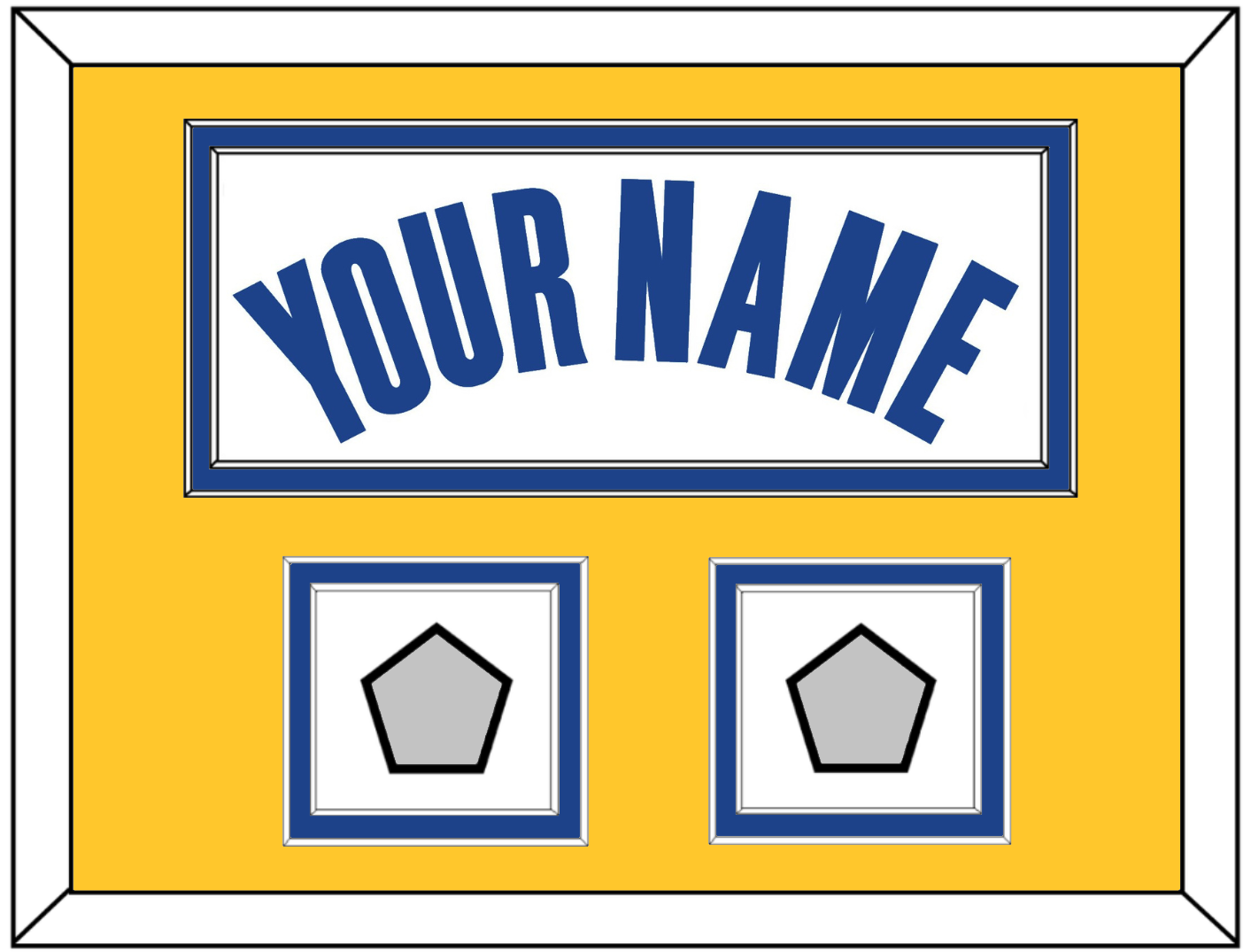 Golden State Name & 2 Finals Patches - White Association - Signature Tier 5