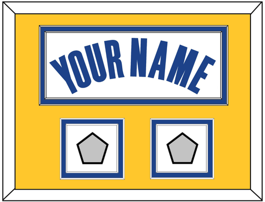 Golden State Name & 2 Finals Patches - White Association - Signature Tier 5