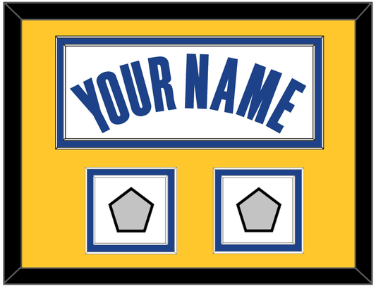 Golden State Name & 2 Finals Patches - White Association - Signature Tier 5