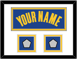 Golden State Name & 2 Champions Patches - Blue Icon - Double Mat 1