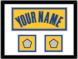 Golden State Name & 2 Finals Patches - Yellow Statment (2019-2022) - Double Mat 1