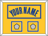 Golden State Name & 2 Finals Patches - Yellow Statment (2019-2022) - Double Mat 3