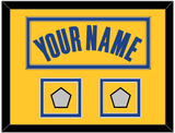 Golden State Name & 2 Champions Patches - Yellow Statement (2019-2022) - Double Mat 3