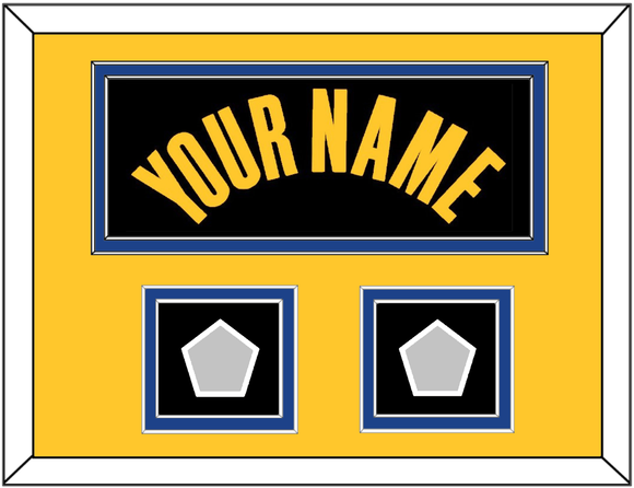 Golden State Name & 2 Champions Patches - Black City (2021-2022) - Double Mat 7